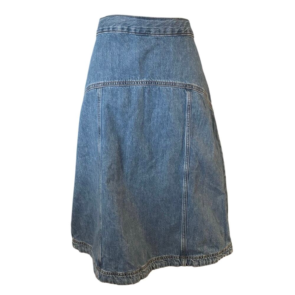 Old Navy Blue Denim Midi Skirt
